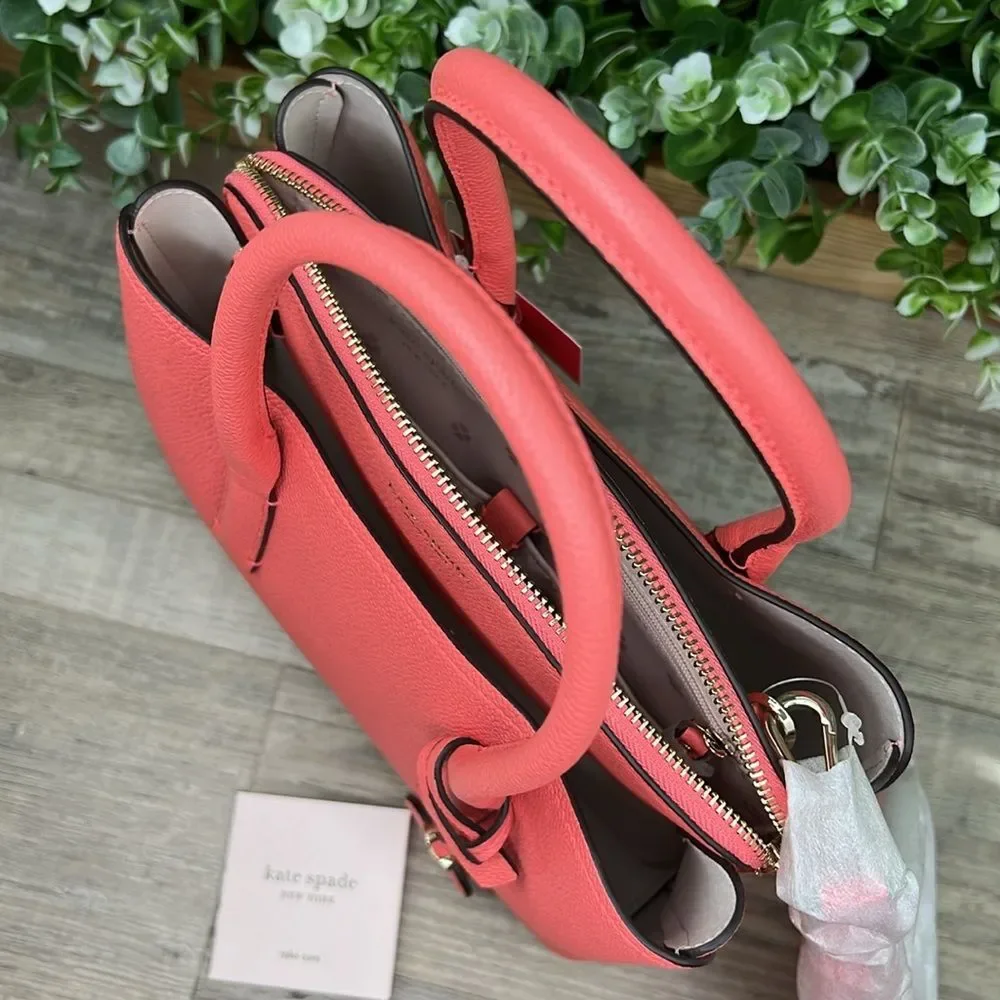 Kate Spade Margaux Pebbled Leather Medium Satchel LYCHEE